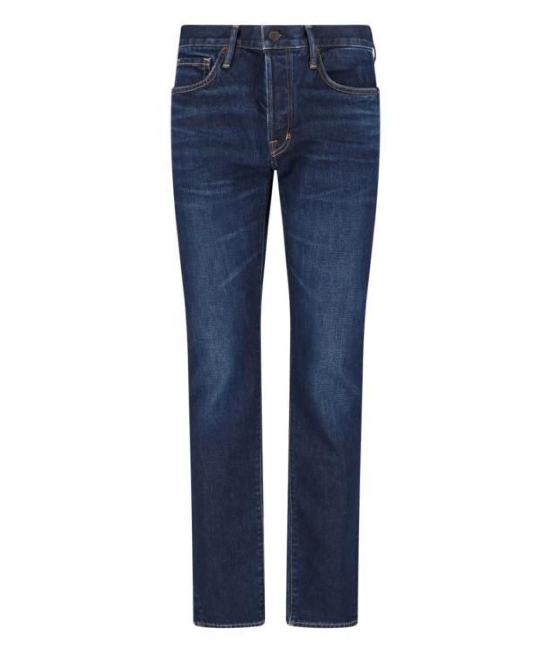 TOM FORD Синие хлопковые прямые джинсы, фото 1