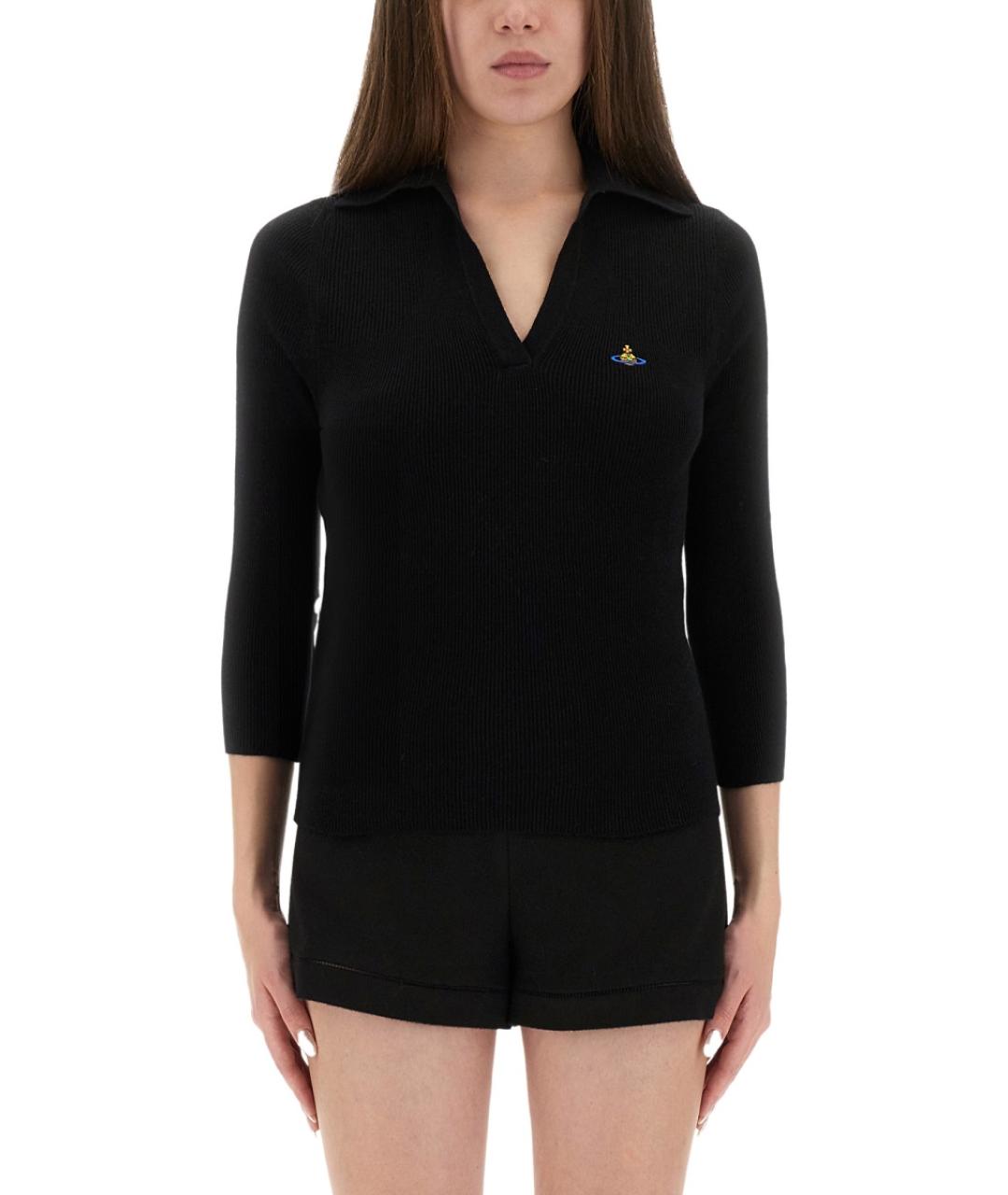 VIVIENNE WESTWOOD Черная хлопковая футболка, фото 2