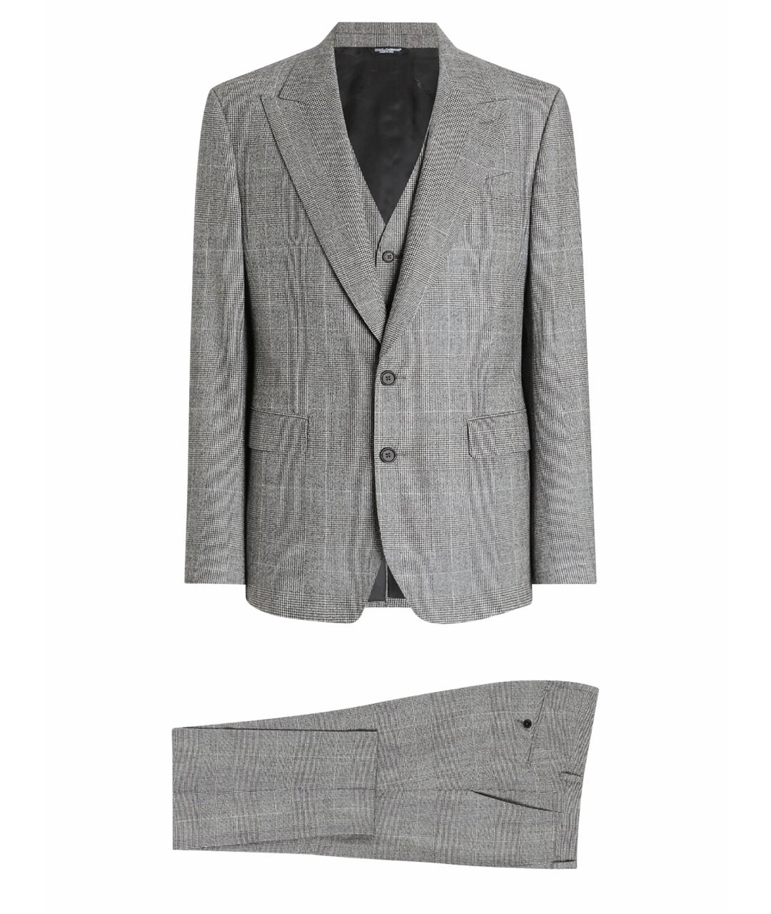 DOLCE&GABBANA Серый классический костюм, фото 1