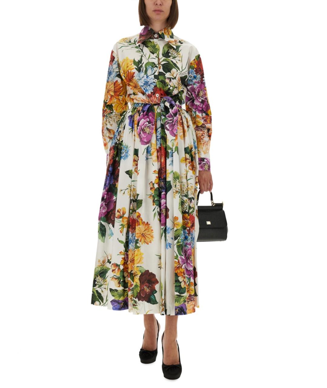 DOLCE&GABBANA Мульти хлопковая юбка миди, фото 3