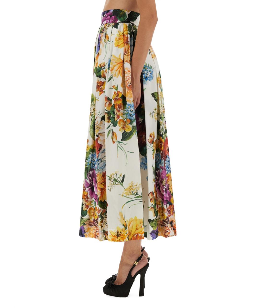 DOLCE&GABBANA Мульти хлопковая юбка миди, фото 5