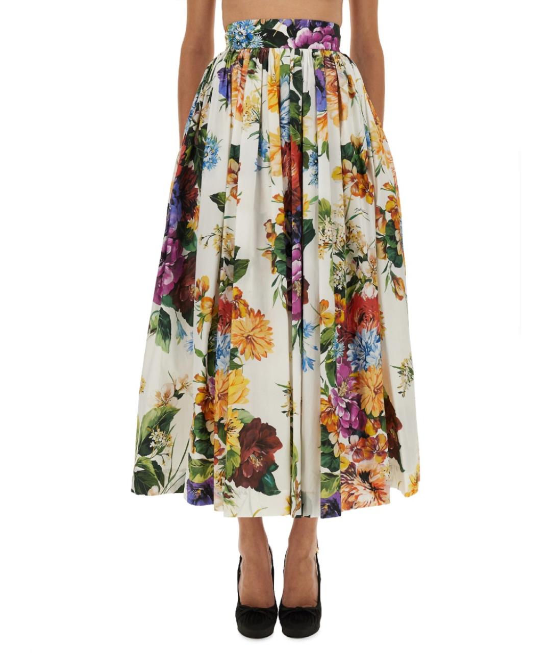 DOLCE&GABBANA Мульти хлопковая юбка миди, фото 2