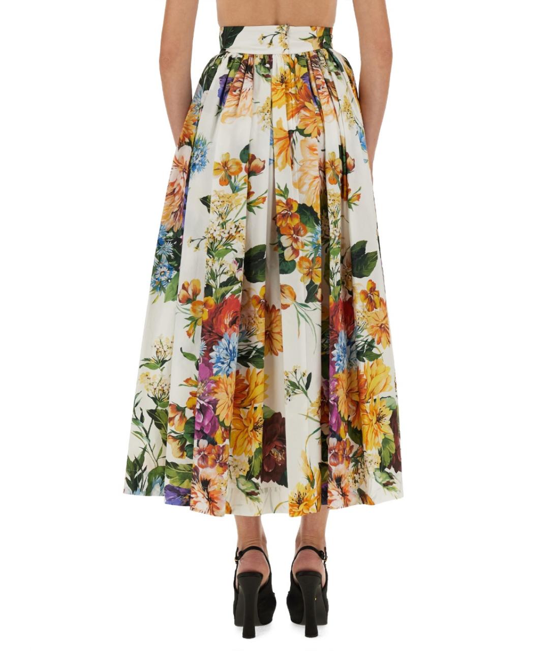 DOLCE&GABBANA Мульти хлопковая юбка миди, фото 4