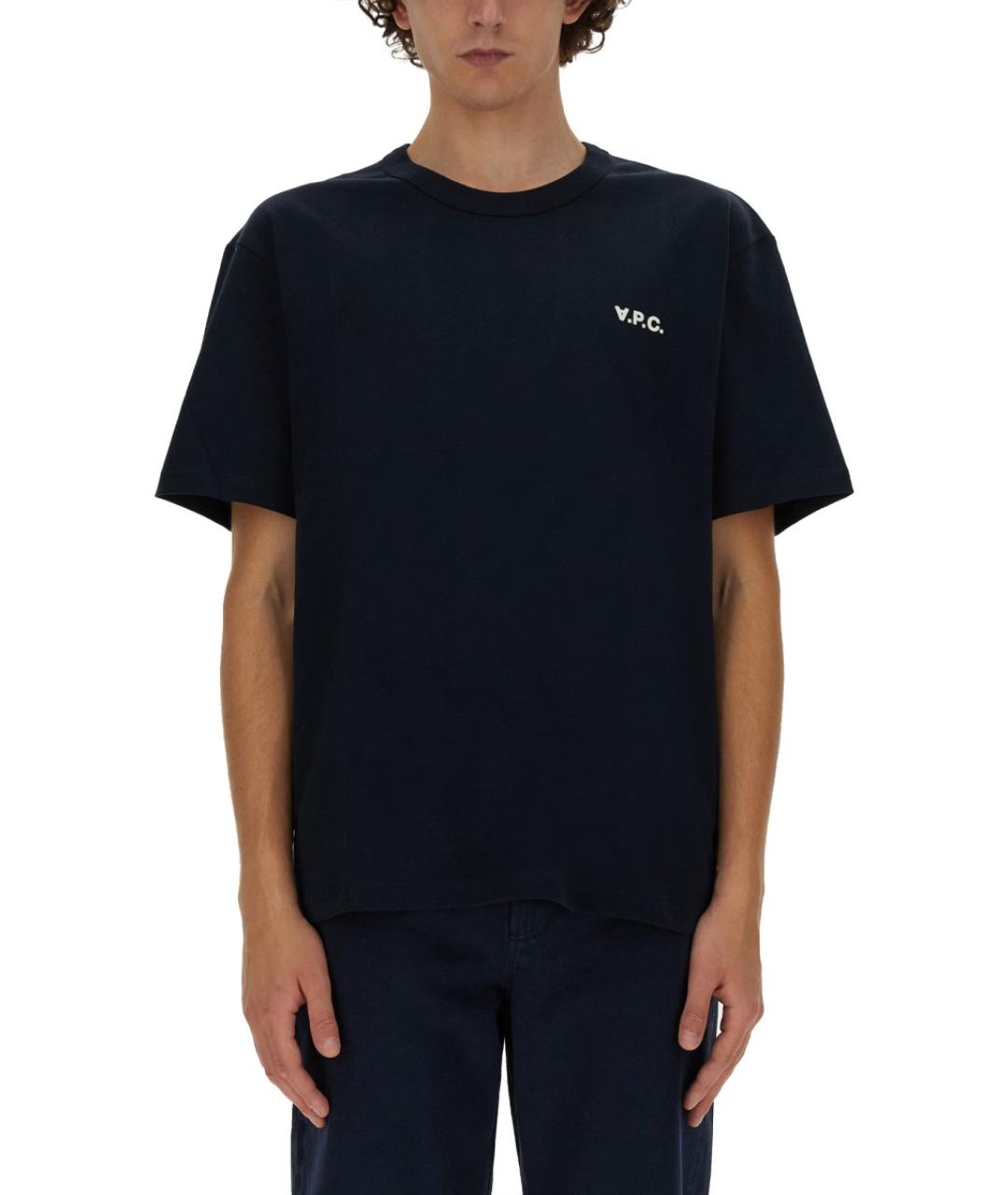 A.P.C. Синяя хлопковая футболка, фото 2