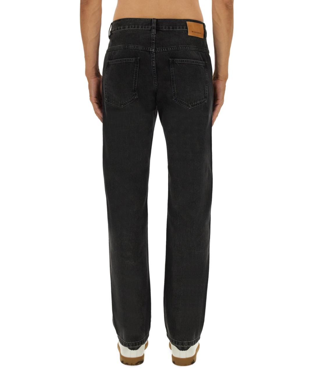 ISABEL MARANT Черные хлопковые прямые джинсы, фото 4