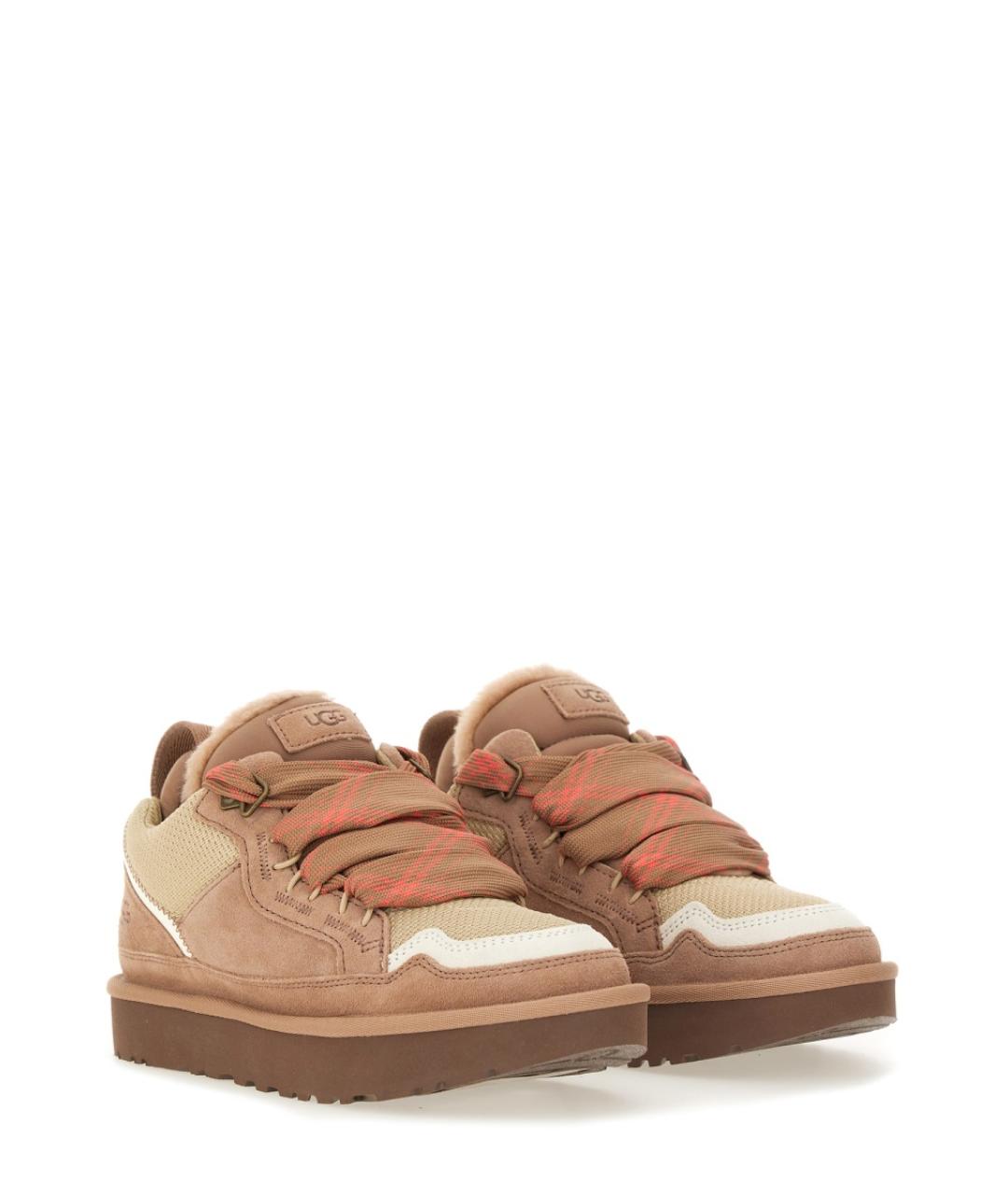 UGG AUSTRALIA Коричневые кожаные кроссовки, фото 3