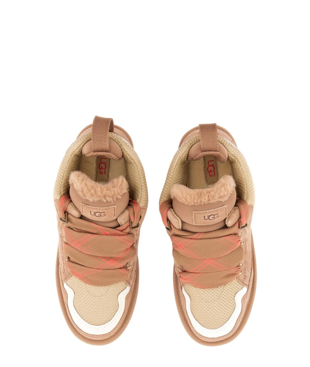 UGG AUSTRALIA Коричневые кожаные кроссовки, фото 2