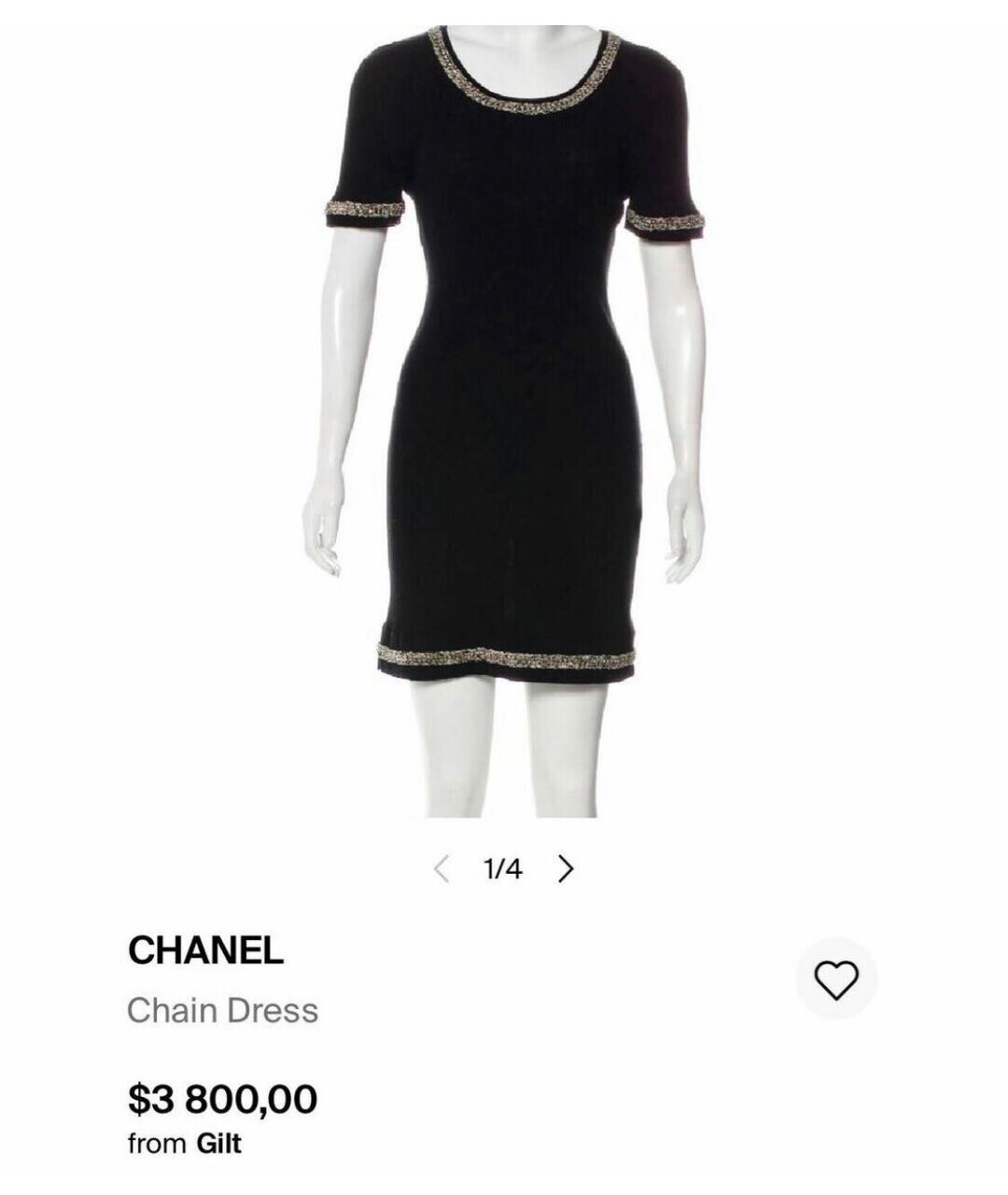 CHANEL PRE-OWNED Черное повседневное платье, фото 2