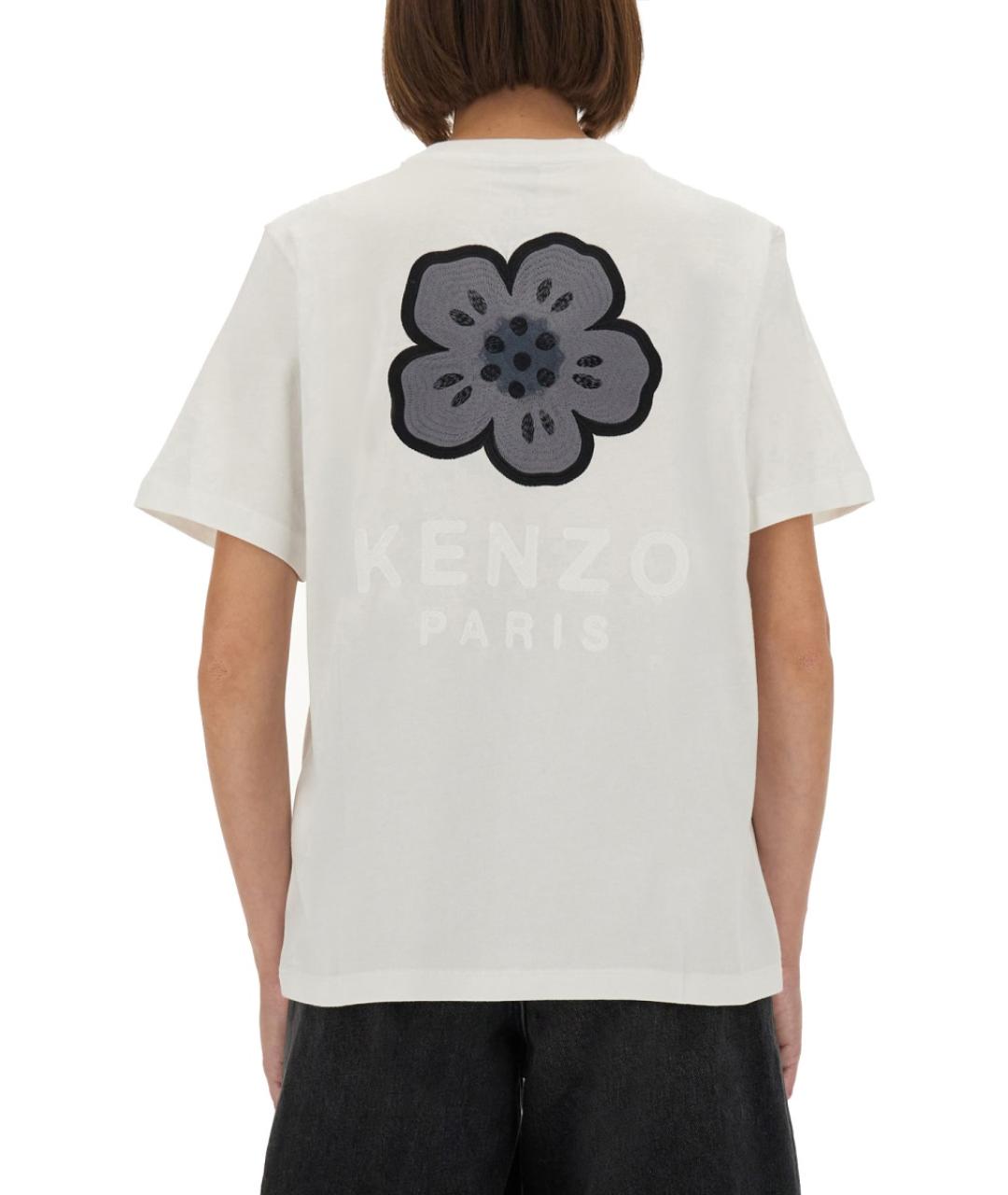 KENZO Белая хлопковая футболка, фото 4