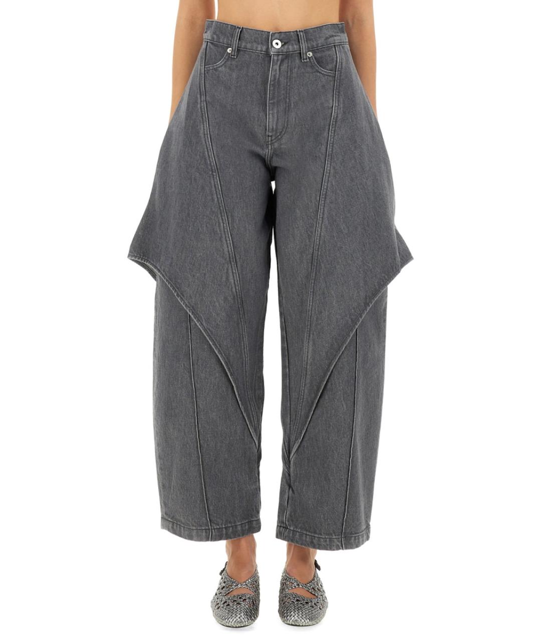 J.W.ANDERSON Серые хлопковые прямые джинсы, фото 2