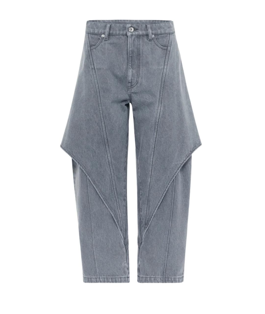 J.W.ANDERSON Серые хлопковые прямые джинсы, фото 1