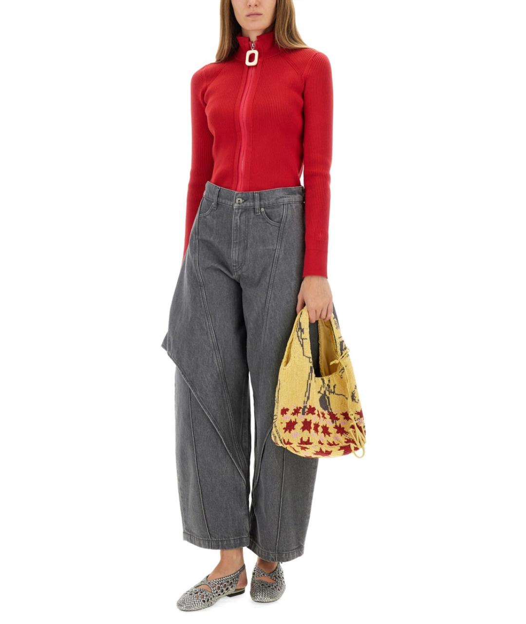 J.W.ANDERSON Серые хлопковые прямые джинсы, фото 3