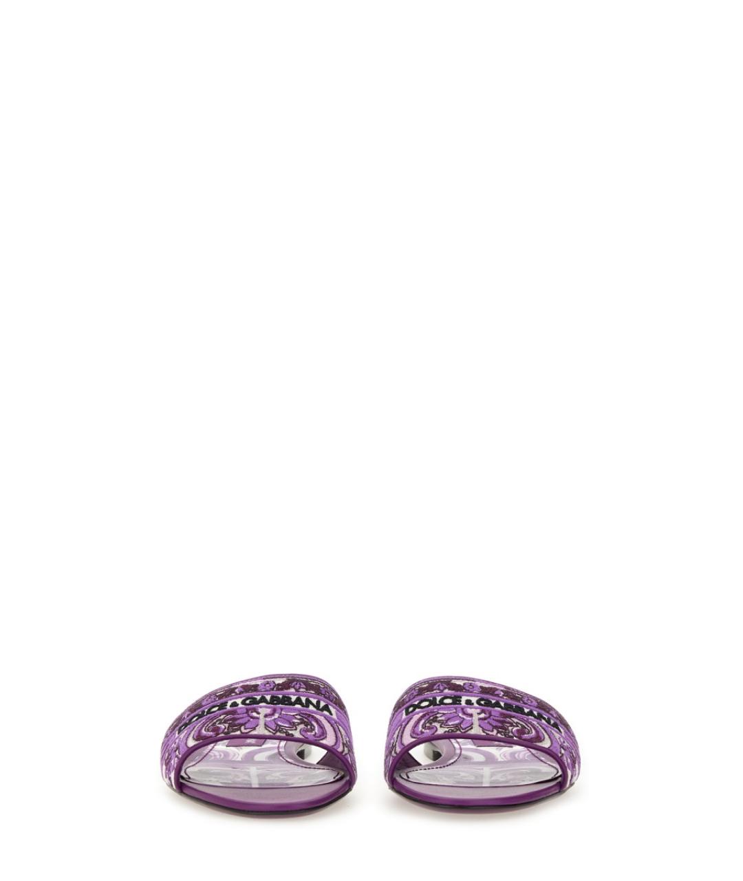 DOLCE&GABBANA Фиолетовые шлепанцы, фото 4