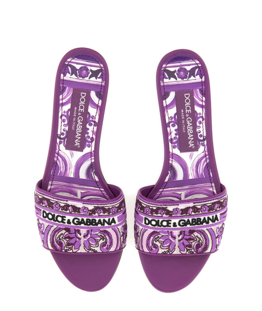 DOLCE&GABBANA Фиолетовые шлепанцы, фото 6