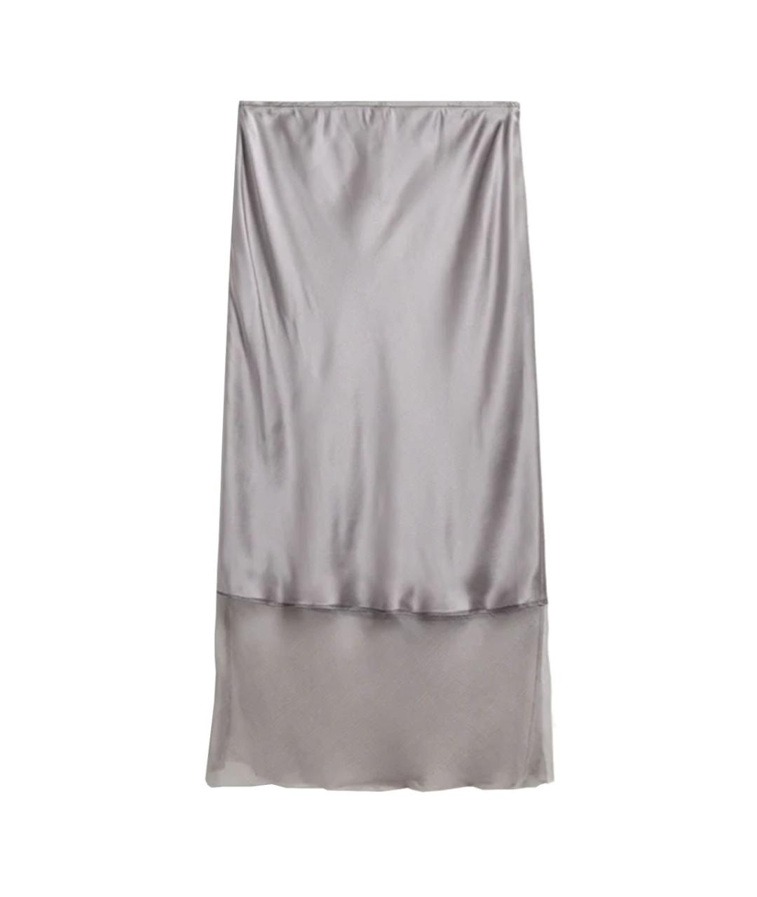 THE GARMENT Серая шелковая юбка миди, фото 2