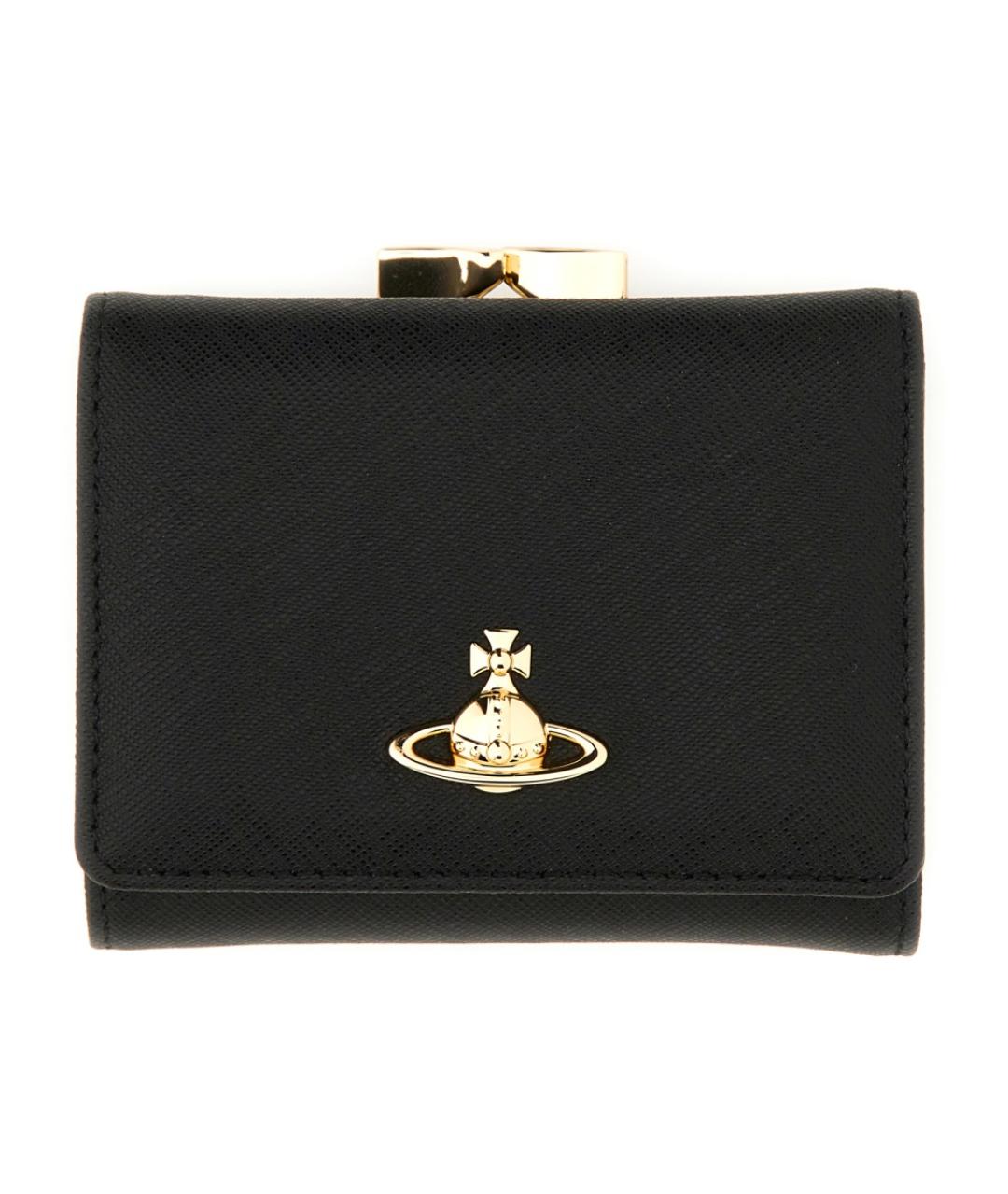 VIVIENNE WESTWOOD Черный кожаный кошелек, фото 1