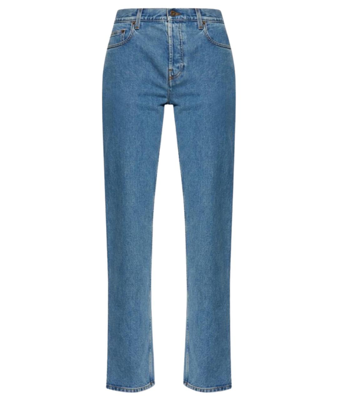 BURBERRY Синие хлопковые прямые джинсы, фото 1