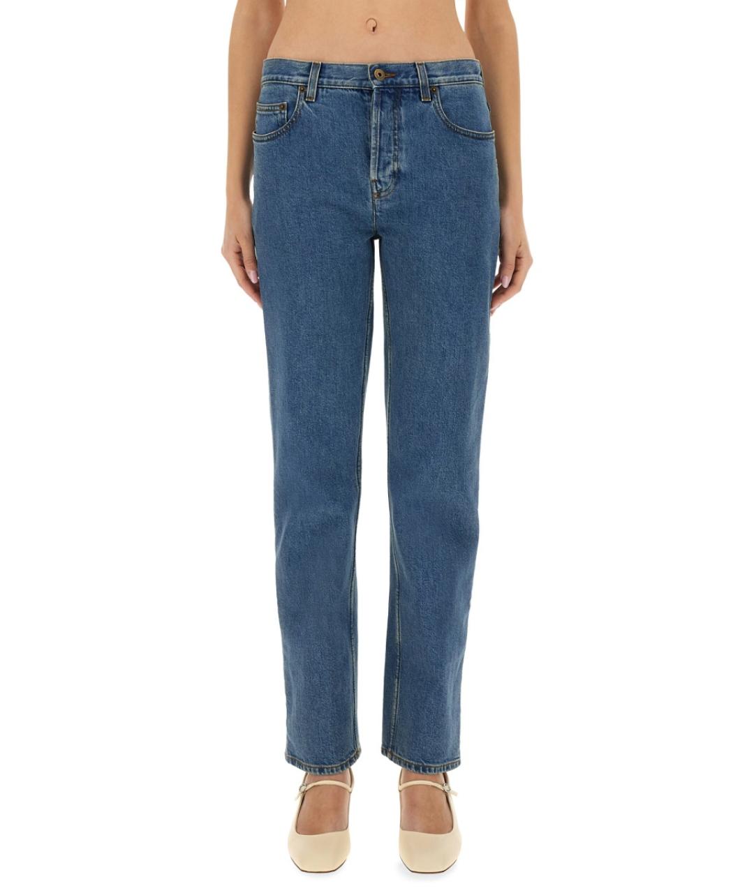 BURBERRY Синие хлопковые прямые джинсы, фото 5