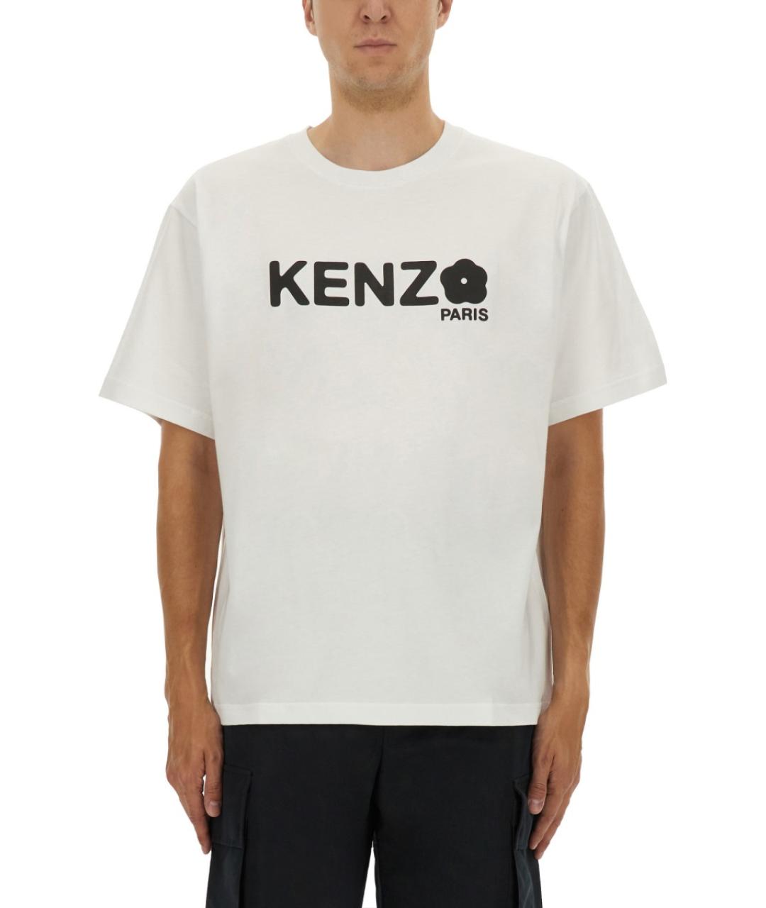 KENZO Белая хлопковая футболка, фото 2
