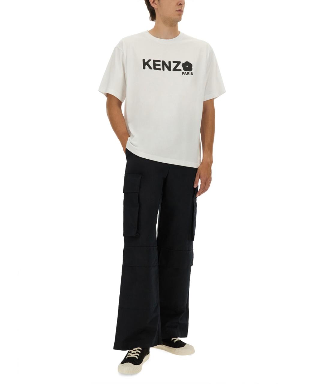KENZO Белая хлопковая футболка, фото 3