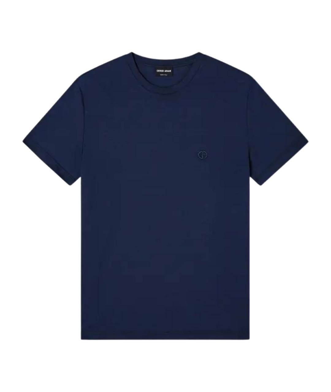 GIORGIO ARMANI Синяя хлопковая футболка, фото 1