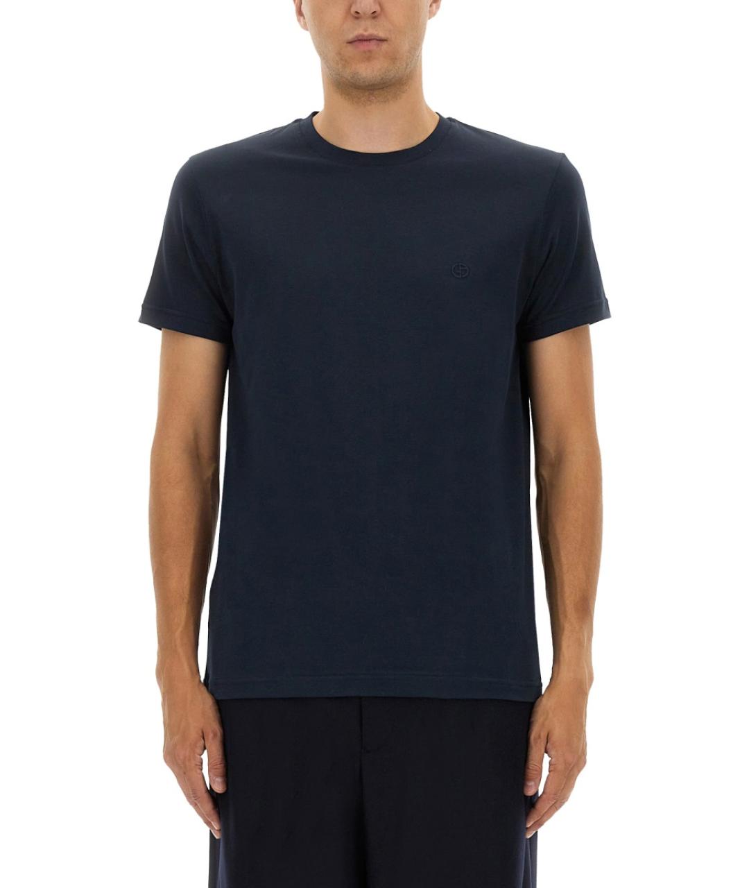 GIORGIO ARMANI Синяя хлопковая футболка, фото 2