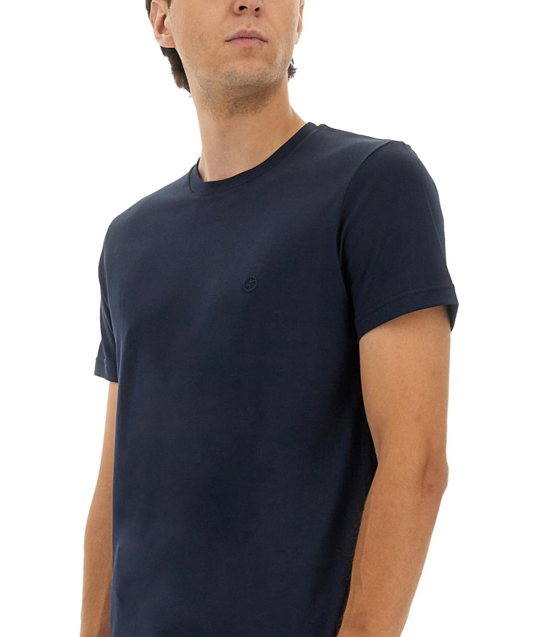 GIORGIO ARMANI Синяя хлопковая футболка, фото 5