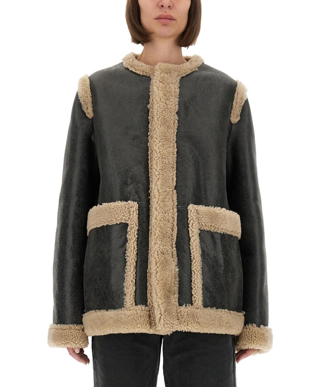 MM6 MAISON MARGIELA Черная меховая дубленка, фото 2