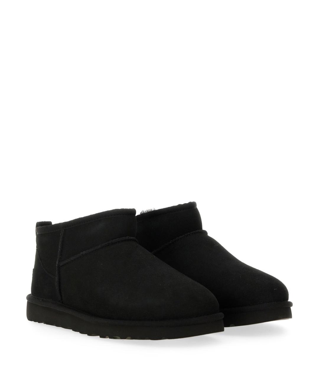 UGG AUSTRALIA Черные кожаные низкие ботинки, фото 2