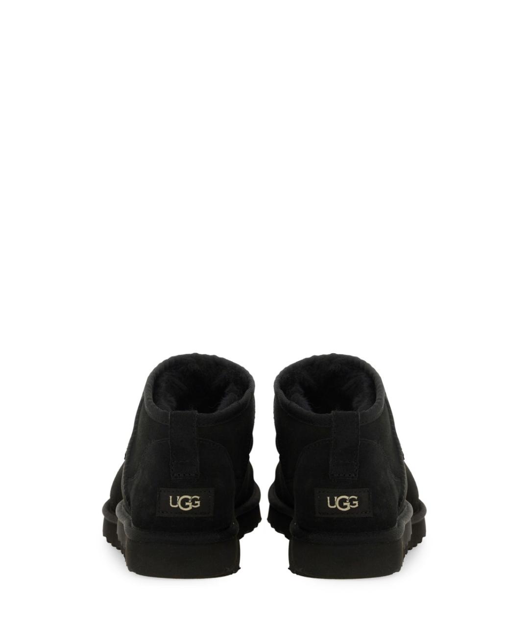 UGG AUSTRALIA Черные кожаные низкие ботинки, фото 3