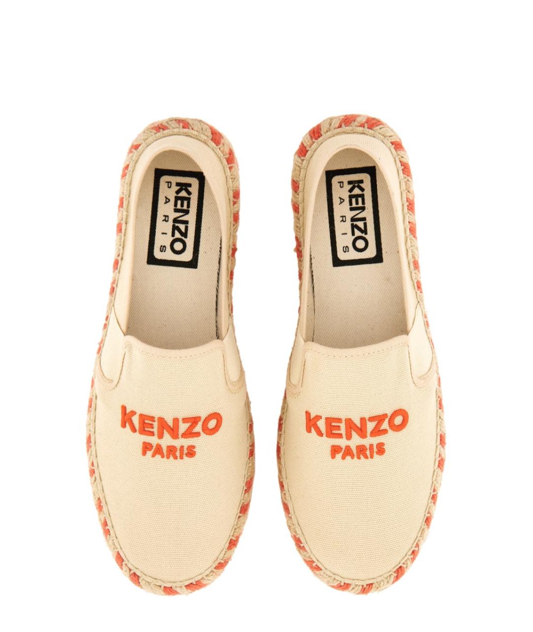 KENZO Бежевые текстильные балетки, фото 6