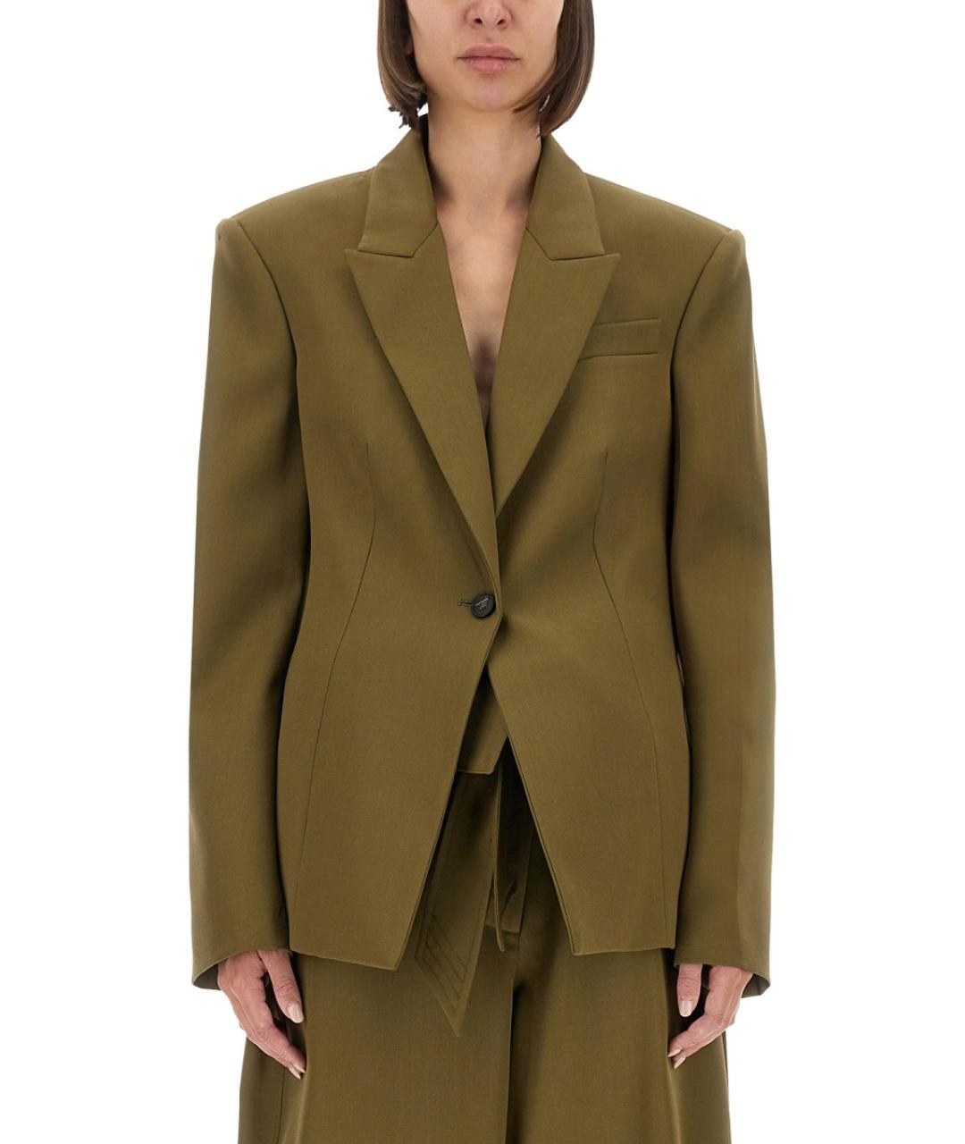 THE ATTICO Зеленый шерстяной жакет/пиджак, фото 2