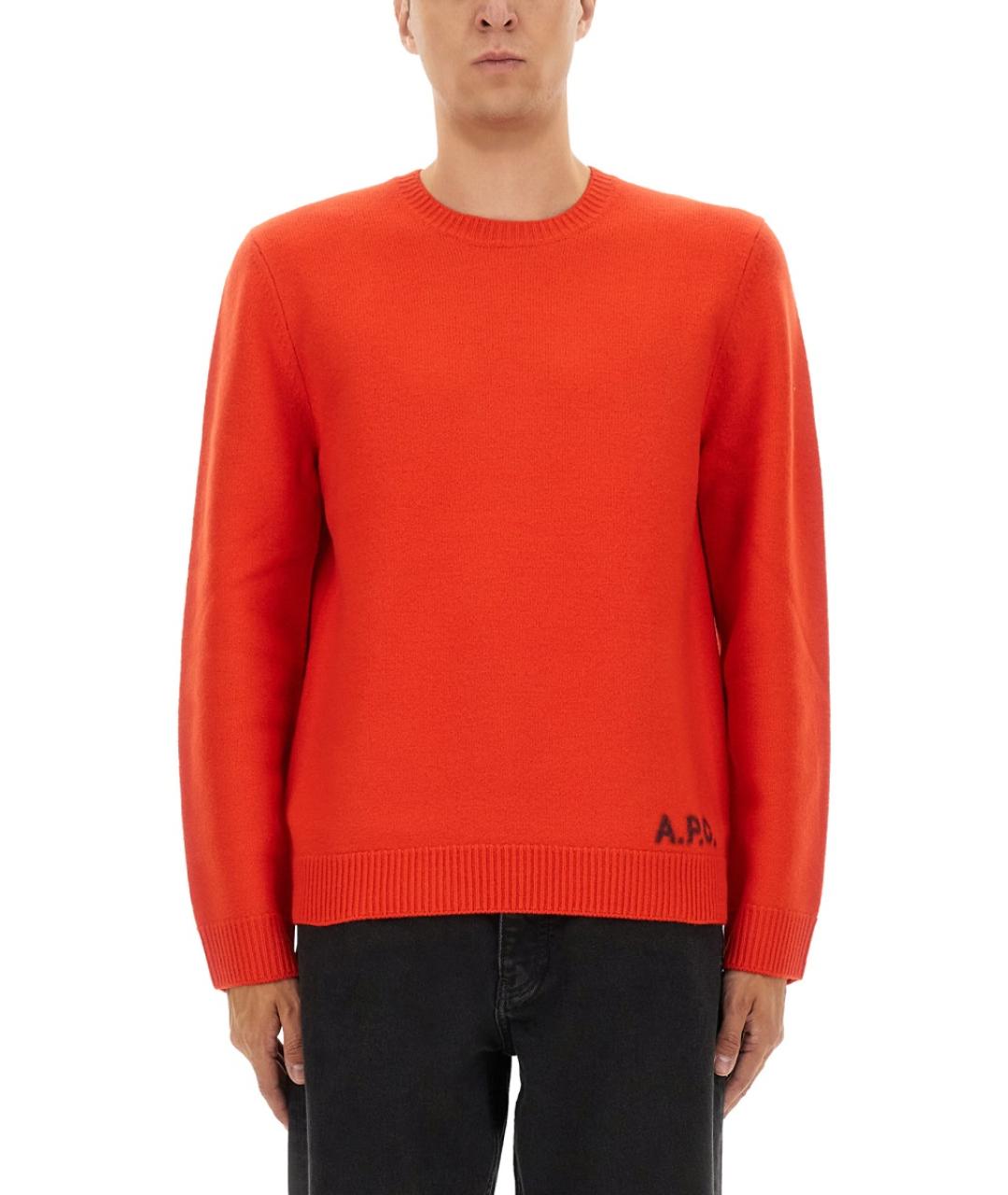 A.P.C. Красный шерстяной джемпер / свитер, фото 2