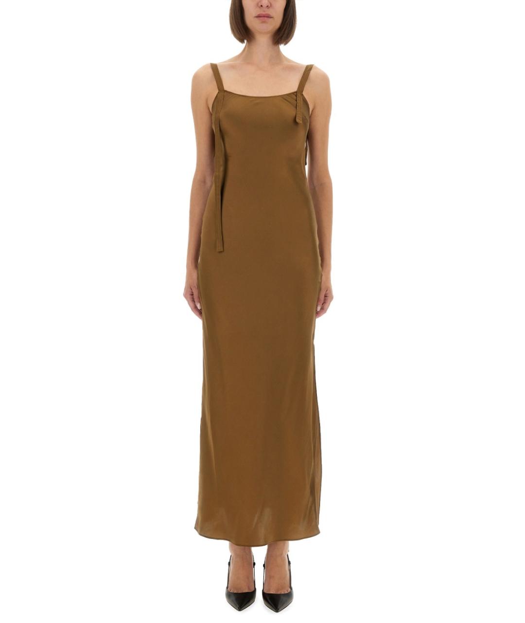 THE GARMENT Коричневое шелковое вечернее платье, фото 5