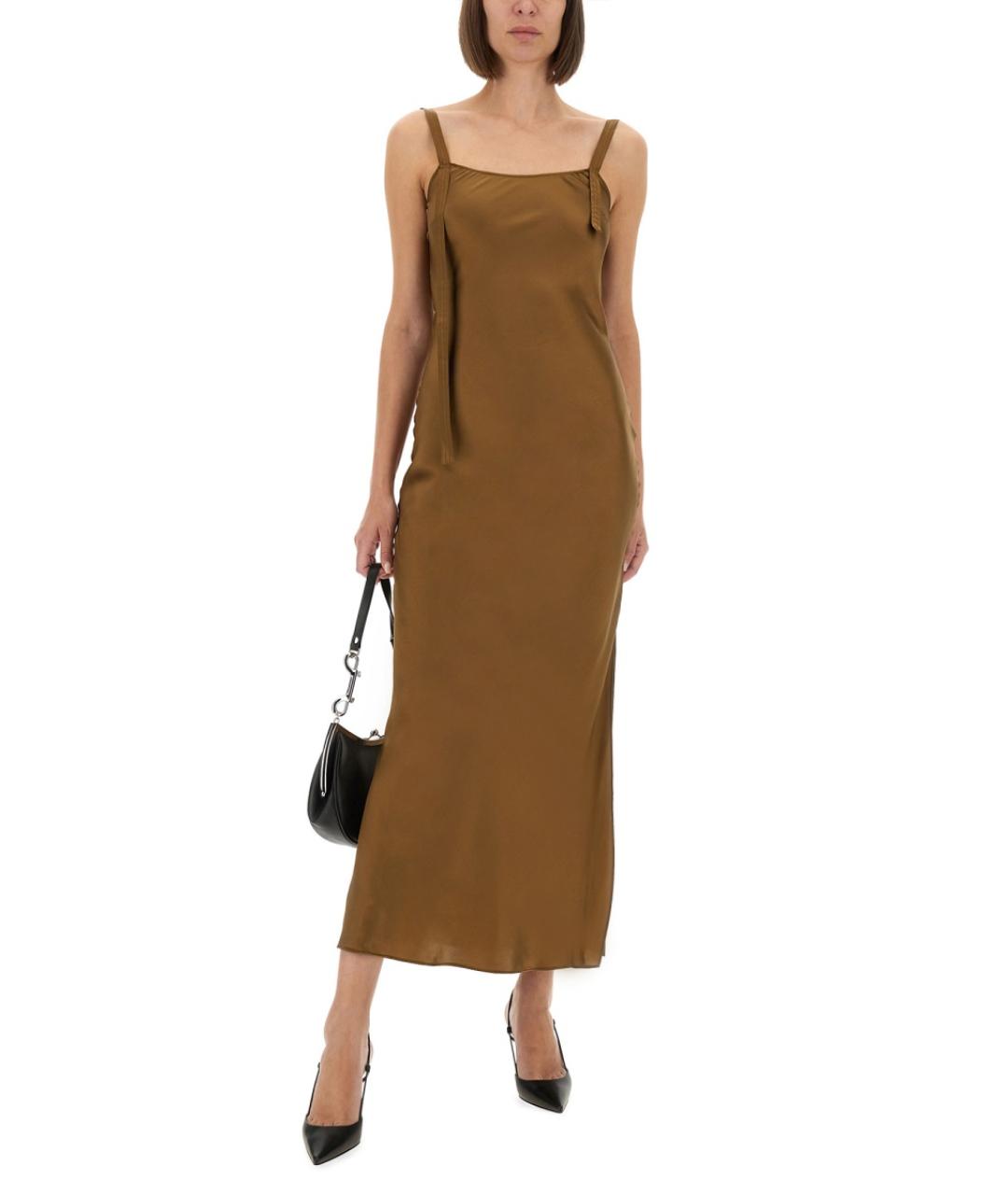 THE GARMENT Коричневое шелковое вечернее платье, фото 4