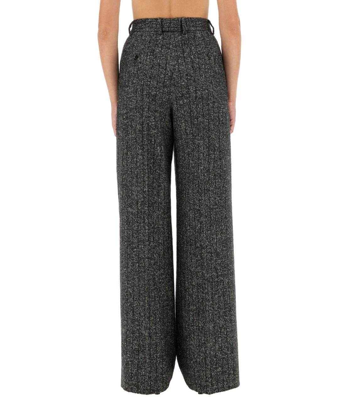 DOLCE&GABBANA Серые шерстяные прямые брюки, фото 4