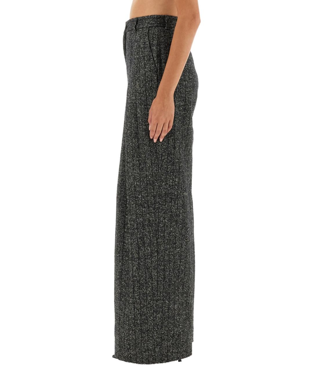 DOLCE&GABBANA Серые шерстяные прямые брюки, фото 5