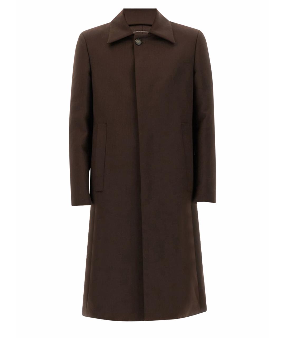 MM6 MAISON MARGIELA Коричневое полиэстеровое пальто, фото 1