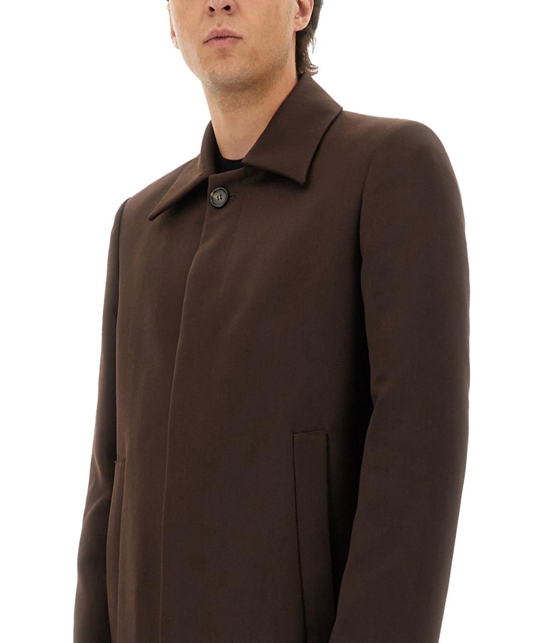 MM6 MAISON MARGIELA Коричневое полиэстеровое пальто, фото 4