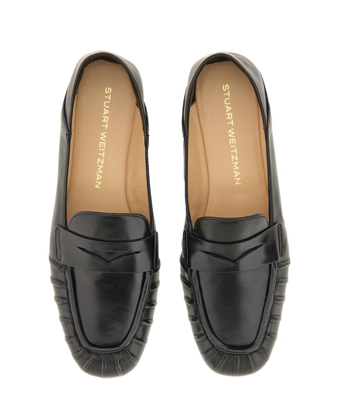 STUART WEITZMAN Черные кожаные лоферы, фото 6