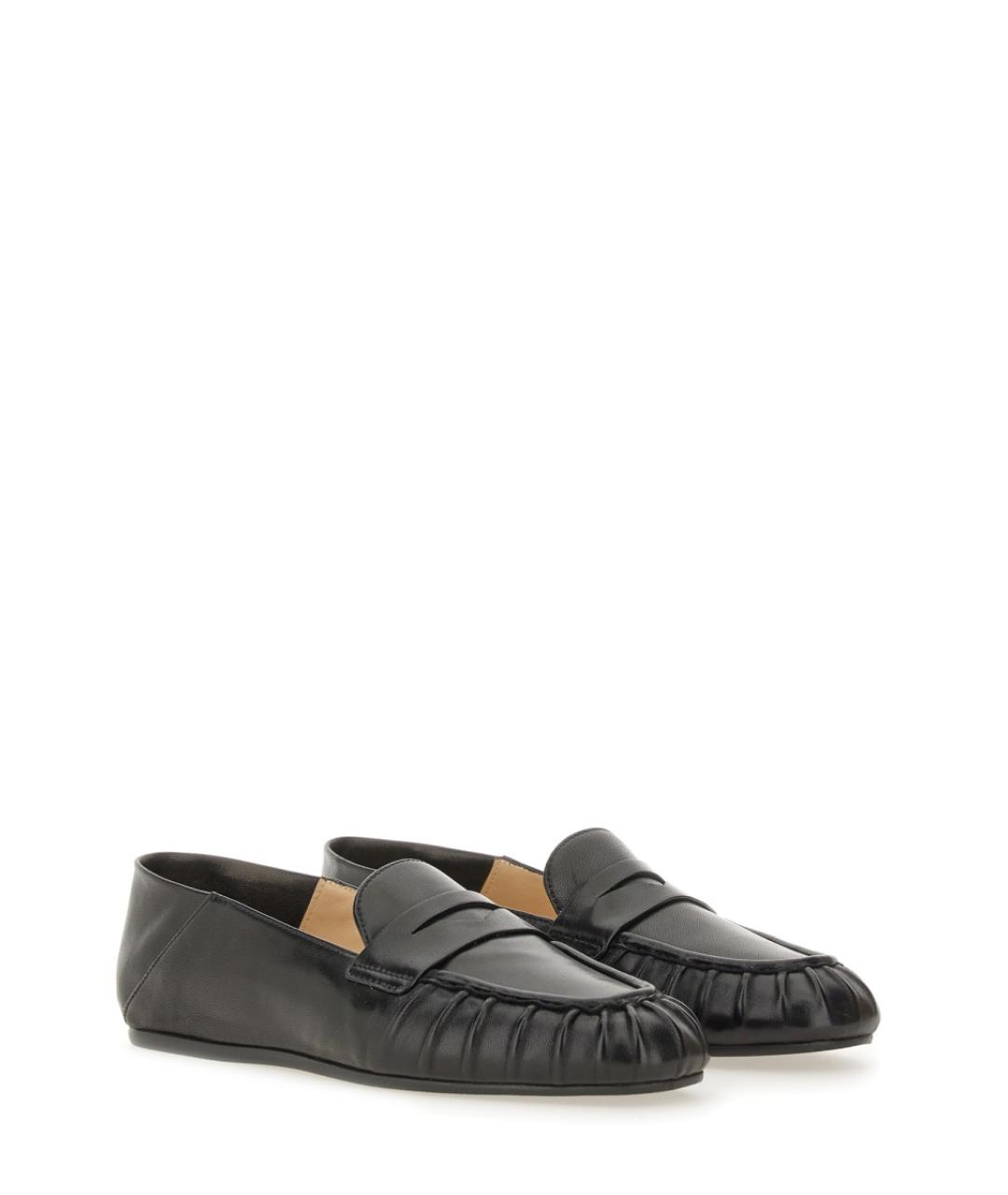 STUART WEITZMAN Черные кожаные лоферы, фото 2