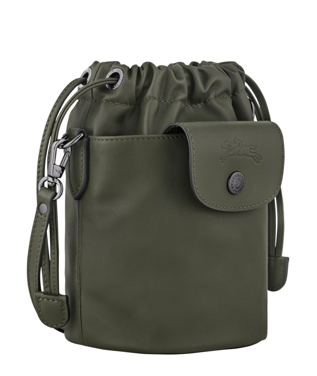 LONGCHAMP Зеленая кожаная сумка тоут, фото 3