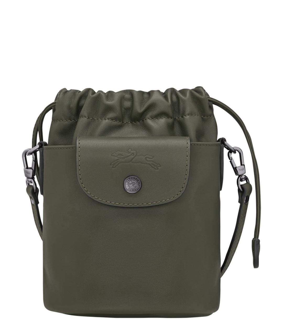 LONGCHAMP Зеленая кожаная сумка тоут, фото 1