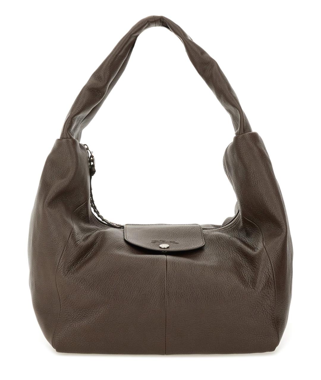 LONGCHAMP Коричневая кожаная сумка через плечо, фото 1