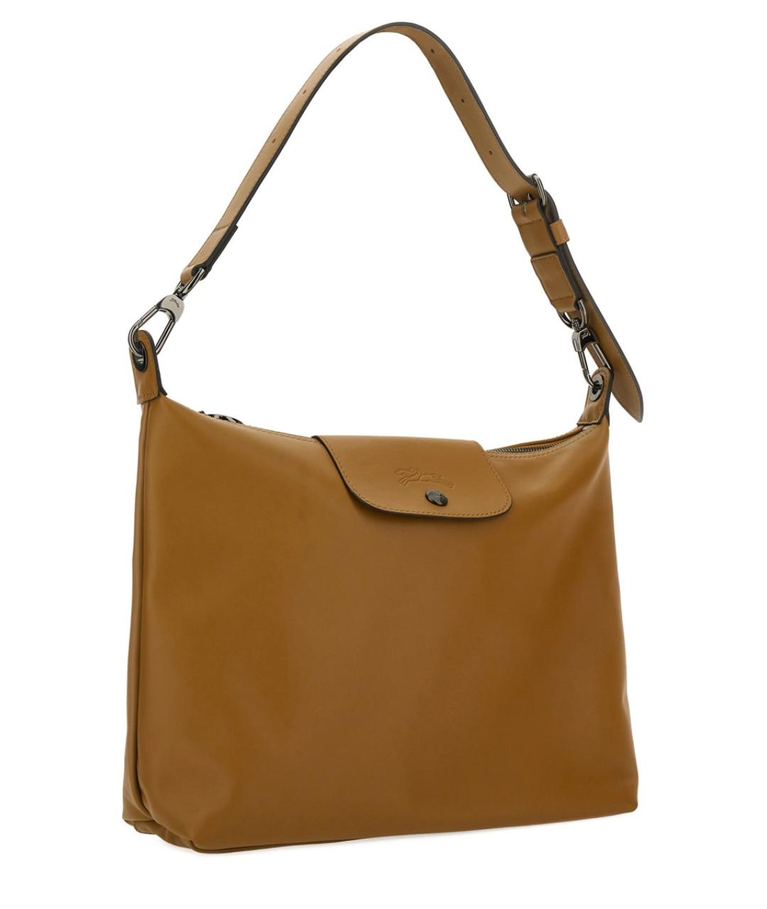 LONGCHAMP Коричневая кожаная сумка через плечо, фото 3