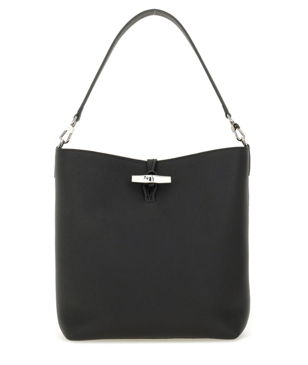 LONGCHAMP Черная кожаная сумка тоут, фото 1