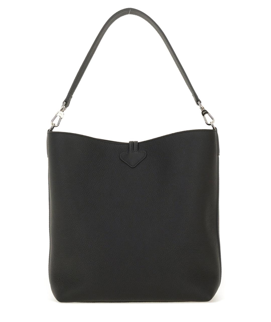 LONGCHAMP Черная кожаная сумка тоут, фото 2