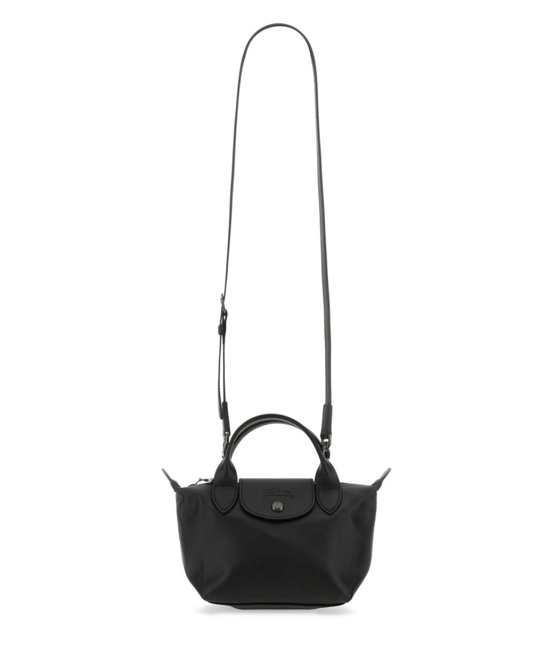 LONGCHAMP Черная кожаная сумка тоут, фото 3