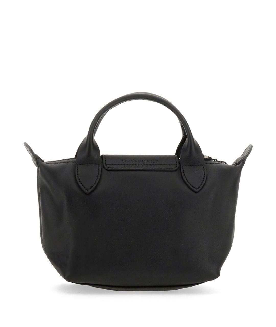 LONGCHAMP Черная кожаная сумка тоут, фото 2