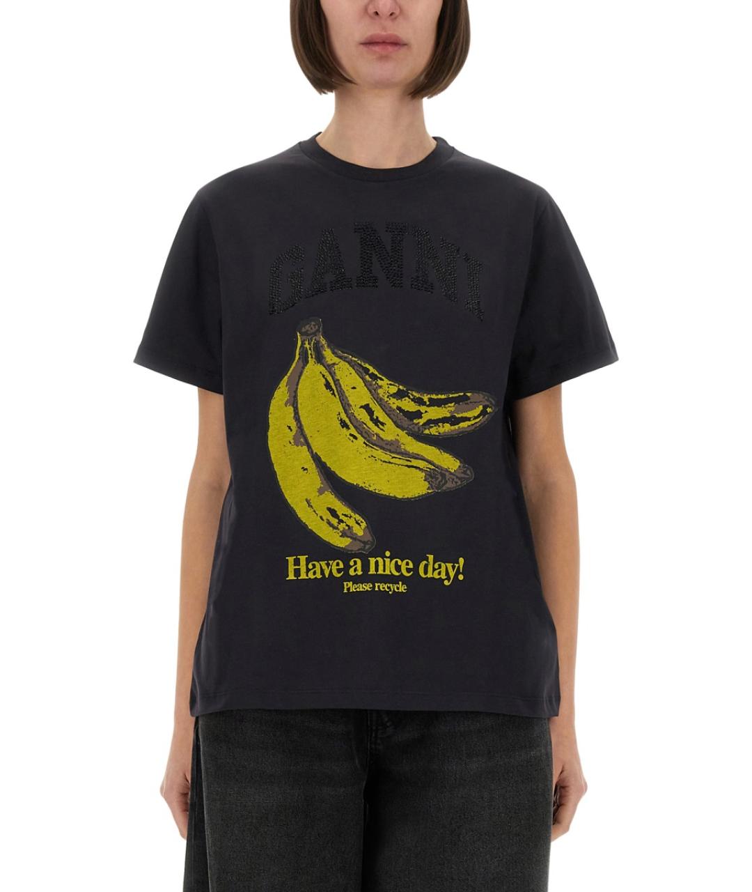 GANNI Серая хлопковая футболка, фото 2